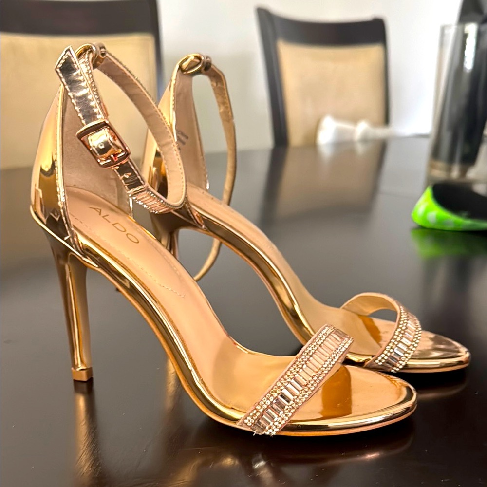 Aldo Gold Strappy Heels